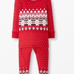 Hanna Andersson Red and White Heritage Kids Pajama Set Sz 2T